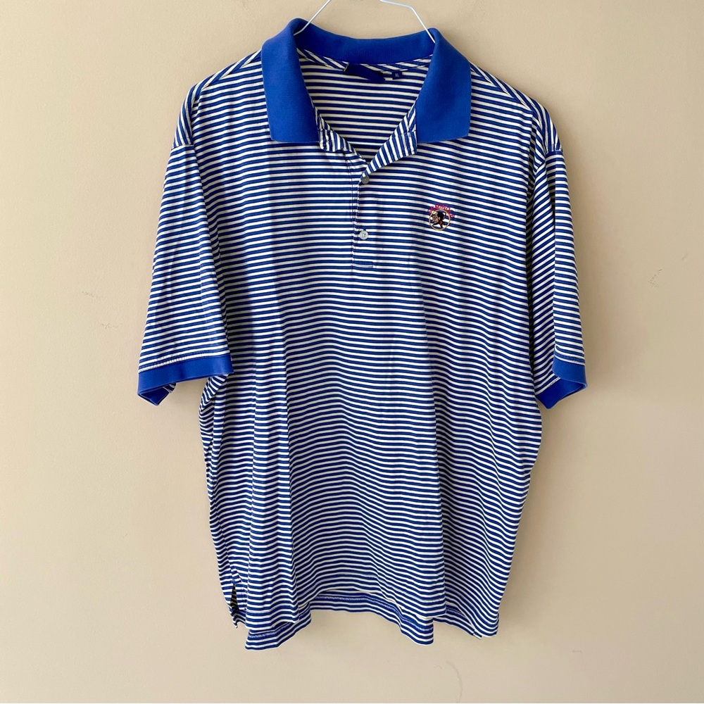 🔻LAST CHANCE🔻 BOBBY JONES Players Men’s Vintage Seminole Cotton Polo Blue Yellow - Picture 2 of 9